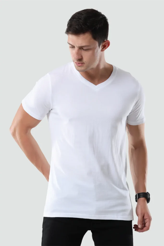 Blank/Plain V-Neck Mens T-shirt Manufacturers